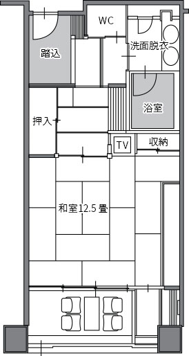 月の棟 Bタイプ　スタンダード和室の間取り図
